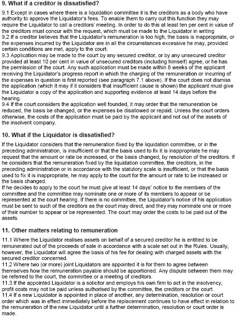 creditors guide